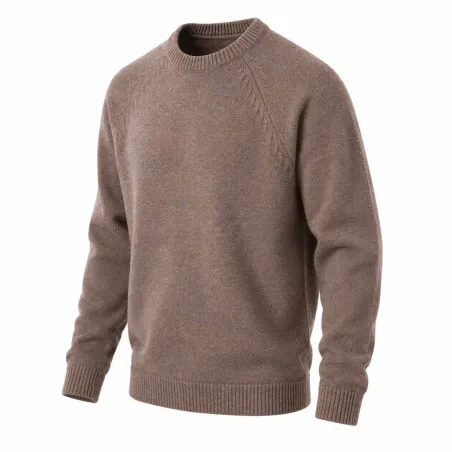 Pull Roanne col rond brun