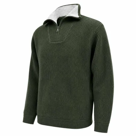 Pull col camionneur kaki Lorry taille S à 3XL