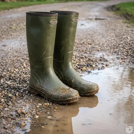 Bottes Marly antidérapantes caoutchouc naturel kaki 37 à 48