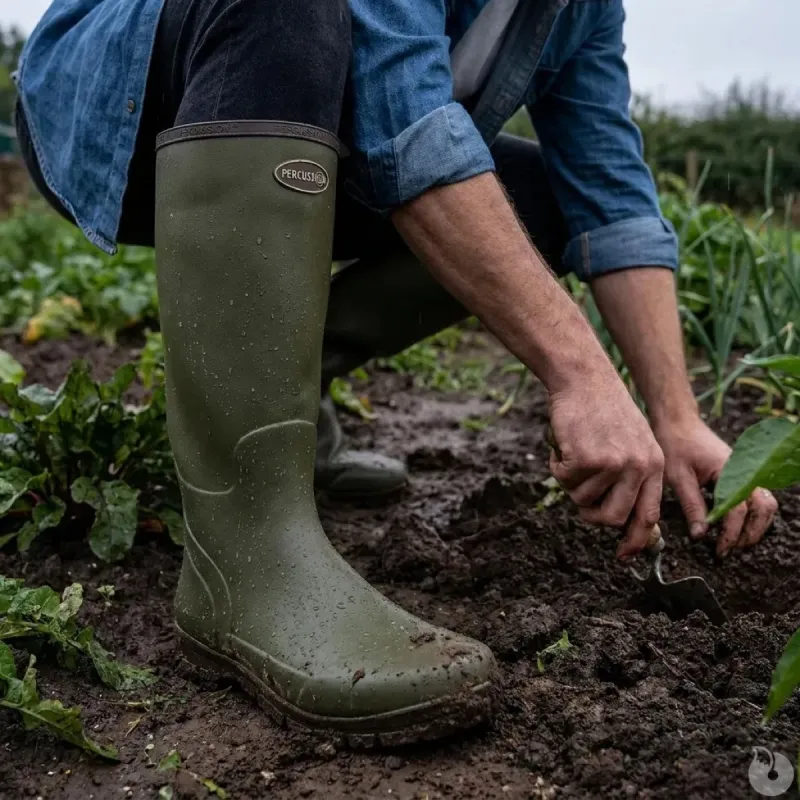Bottes Marly antidérapantes caoutchouc naturel kaki 37 à 48