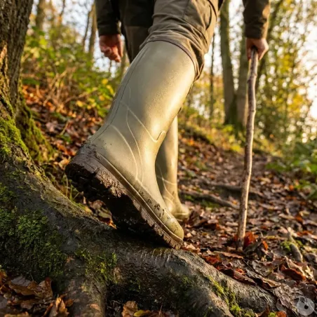 Bottes Marly antidérapantes caoutchouc naturel kaki 37 à 48