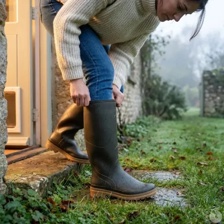 Bottes femmes et enfants Baudou Karol marron PVC jersey