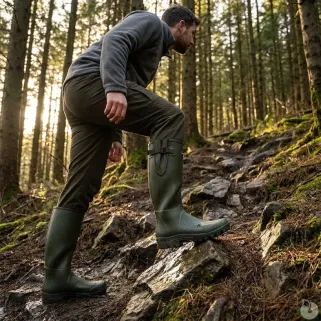 Bottes Pioneer Hunting Green confort caoutchouc 40 à 46