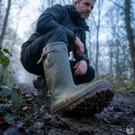 Bottes de chasse Texas antidérapantes caoutchouc kaki 39 à 47