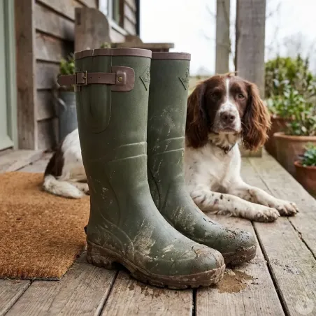 Bottes de chasse Texas antidérapantes caoutchouc kaki 39 à 47