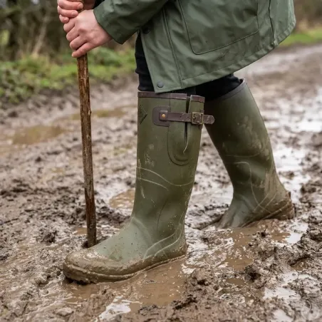 Bottes de chasse Colorado caoutchouc kaki marron 39 à 47