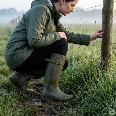 Bottes de chasse Alaska soufflet Zip caoutchouc kaki 39 à 47
