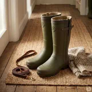 Bottes de chasse Alaska soufflet Zip caoutchouc kaki 39 à 47