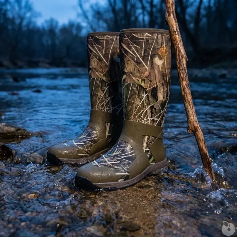 Bottes camo roseaux caoutchouc doublure jersey 5mm