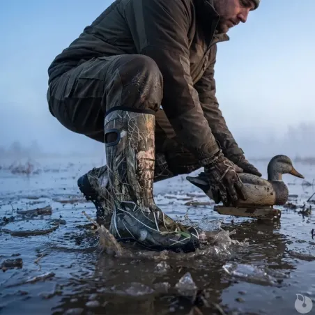Bottes camo roseaux caoutchouc Thinsulate avec poignées 