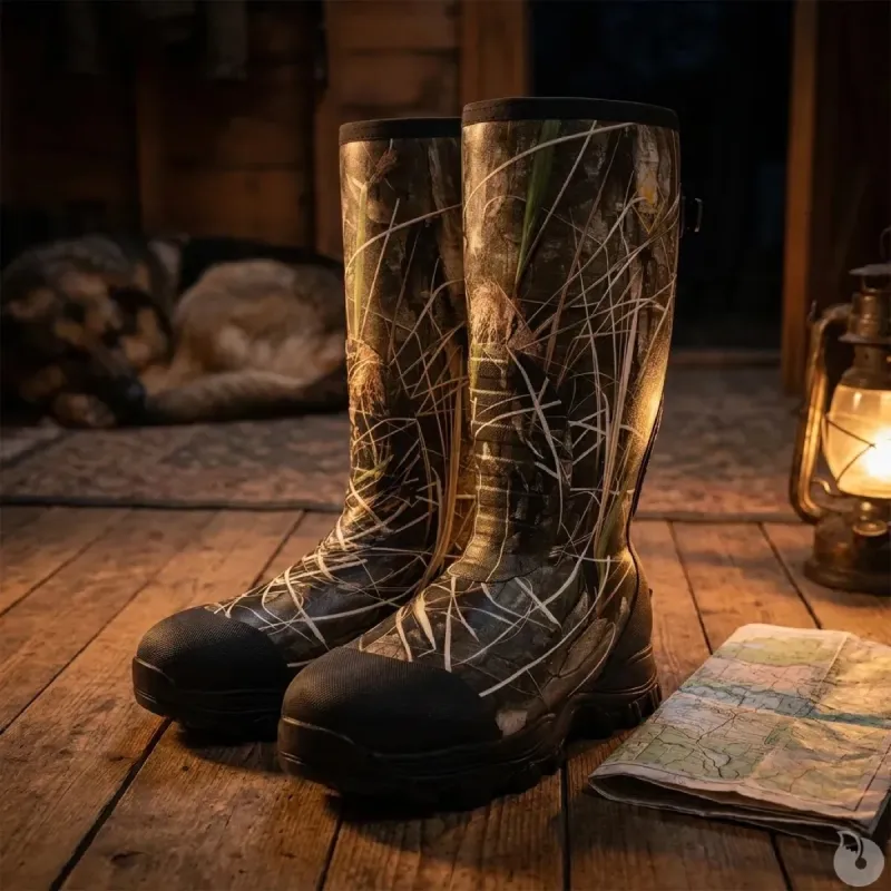 Bottes camo roseaux soufflet Thinsulate pour la chasse hivernale