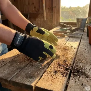 Gants de bûcheron en cuir de chèvre - Protection mécanique - Homme