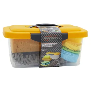 Kit de nettoyage automobile 7 pièces avec boîte de rangement
