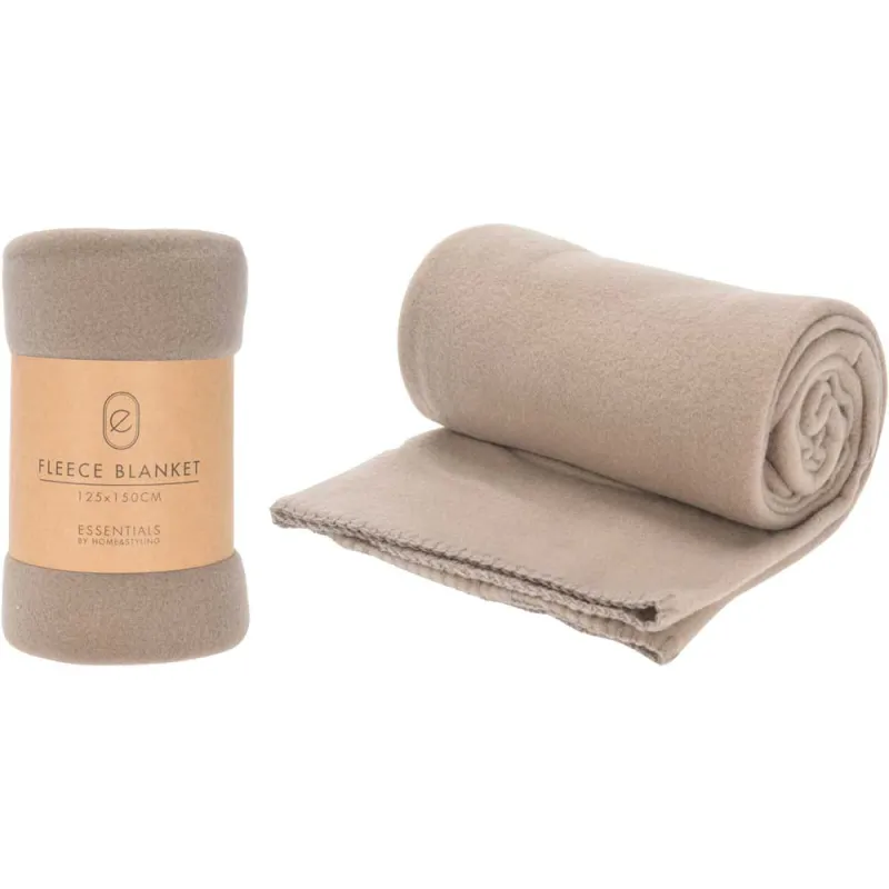 Plaid polaire taupe 125x150 cm doux et chaleureux | Ducatillon
