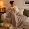 Plaid polaire taupe 125x150 cm doux et chaleureux | Ducatillon