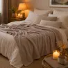 Plaid polaire taupe 125x150 cm doux et chaleureux | Ducatillon