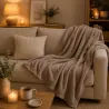 Plaid polaire taupe 125x150 cm doux et chaleureux | Ducatillon