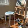 Tabouret pivotant moderne siège d'appoint rotatif compact