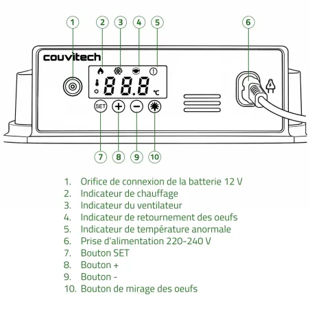 Couveuse automatique Couvitech SP-16 - 16 oeufs idéale débutant incubation