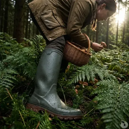 Bottes de Chasse Cyclone antidérapantes PVC Kaki 40 à 46