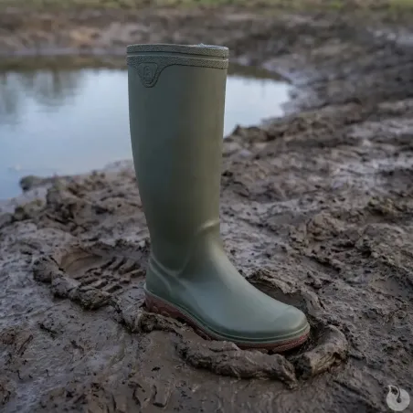 Bottes de Chasse Cyclone antidérapantes PVC Kaki 40 à 46
