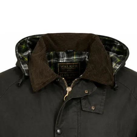 Veste Walker and Hawkes Poacher Vert Coton Ciré – style anglais