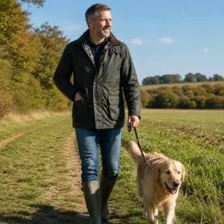 Veste Walker and Hawkes Poacher Vert Coton Ciré – style anglais