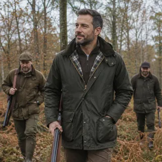 Veste Walker and Hawkes Poacher Vert Coton Ciré – style anglais