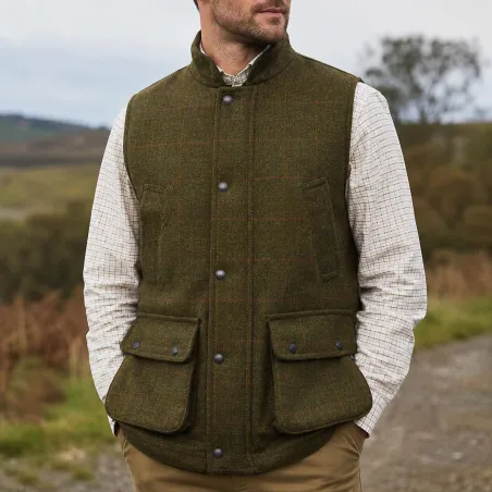 Gilet Walker and Hawkes Barington Shooting Vert Laine