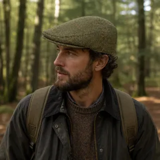 Casquette Walker and Hawkes Cambridge Vert Tweed
