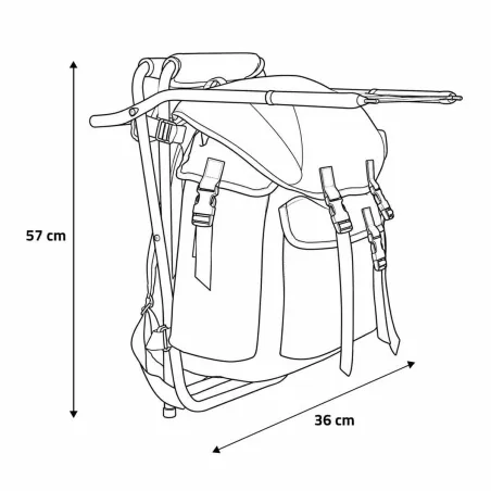 Sac à dos siège pliable avec structure en acier - 2,8 kg
