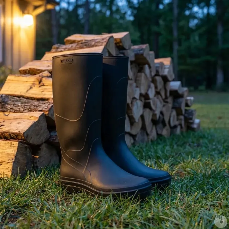 Bottes Kraft PVC recyclable doublure jersey noir