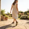 Sandales femme confort scratchs cuir et TPR noir 36 à 41