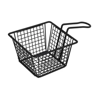 Panier à frites métallique noir mat avec anse