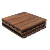 Lot de 4 dalles de terrasse en bois d'acacia 30x30 cm - Aspect teck - Clipables