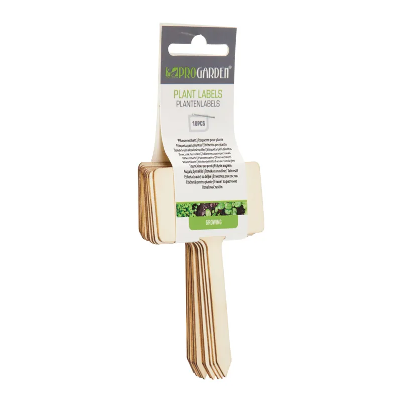 Lot de 10 étiquettes en bois pour plantes - 10x5,9 cm