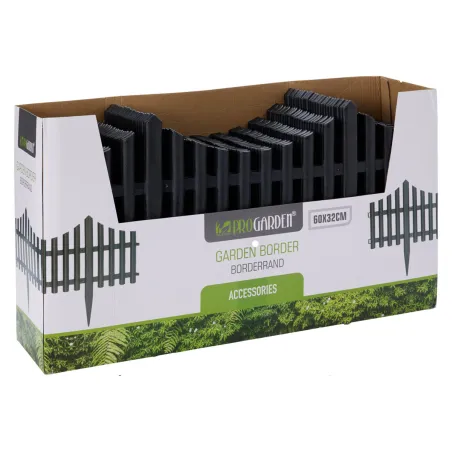 Lot de 6 Clôtures de Jardin Noires 60x32 cm en Polypropylène Mat