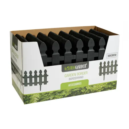 Lot de 6 Clôtures de Jardin 50x30 cm Noir Mat