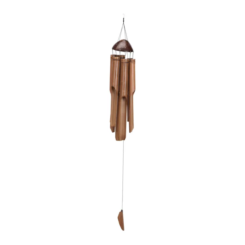 Carillon en bambou naturel 6 tubes - Zen et apaisant