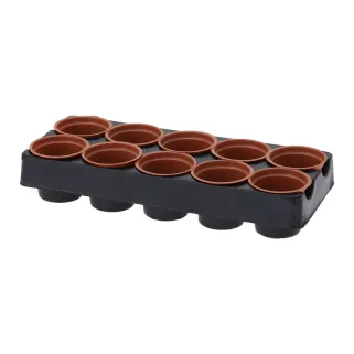 Lot de 10 pots de semis en polystyrène - 28,5x11,8xØ5cm