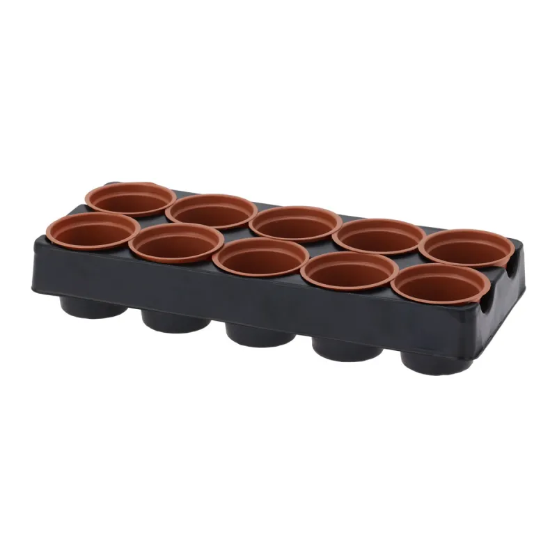 Lot de 10 pots de semis en polystyrène - 28,5x11,8xØ5cm