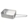 Lot de 2 casseroles carrées en aluminium avec poignées pliables