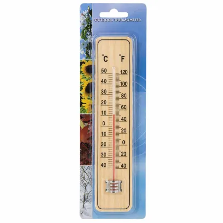 Thermomètre Extérieur en Bois - Design Élégant et Précis