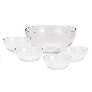 Lot de 5 Saladiers en Verre Sodalime - Grand Modèle + 4 Petits