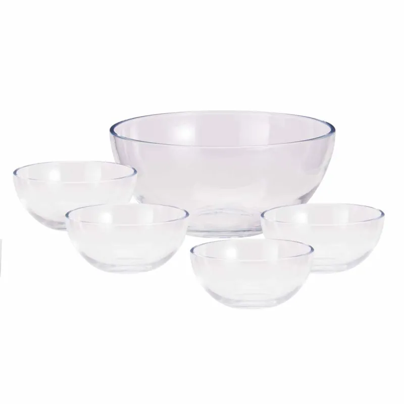 Lot de 5 Saladiers en Verre Sodalime - Grand Modèle + 4 Petits