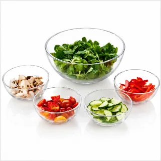 Lot de 5 Saladiers en Verre Sodalime - Grand Modèle + 4 Petits