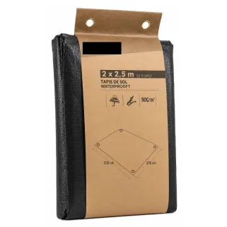 Bâche de Protection Imperméable 3x4m - Noire avec Illets en Aluminium