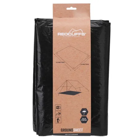Bâche de Protection Imperméable 3x4m - Noire avec Illets en Aluminium