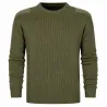 Pull Commando Kaki 100% Acrylique Col Rond Renforts Épaules