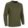 Pull Commando Kaki 100% Acrylique Col Rond Renforts Épaules